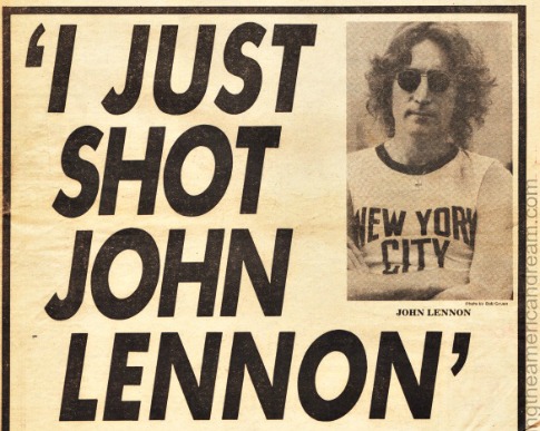 Newspaper headline John Lennon Shot