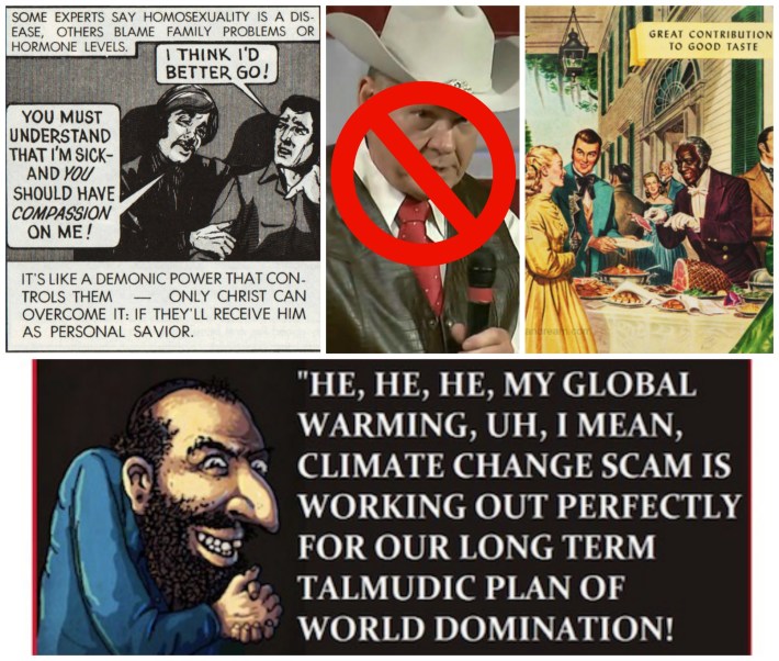 Roy Moore anti gay, anti semetic cartoons and old south illustration