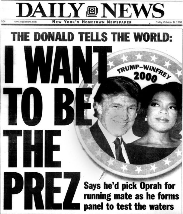 NY Daily News Oprah and Trump 1999