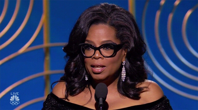 Oprah Winfrey at the 75th Golden Globes Award Photo:NBC
