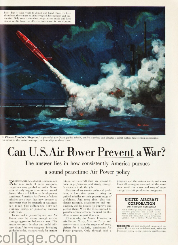 vintage ad Defense illustration Missile Regulus