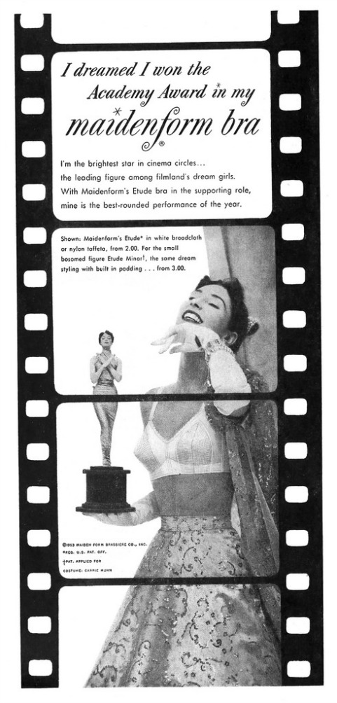vintage Maidenform Bra Ad I Dreamed Academy Awards 