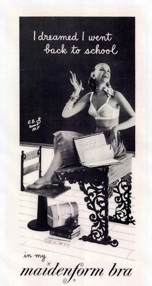 Vintage Ad Maidenform Bra I Dreamed School 1950s