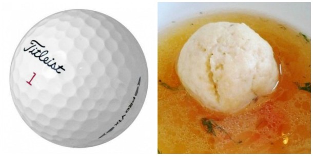 golf ball and matzo ball