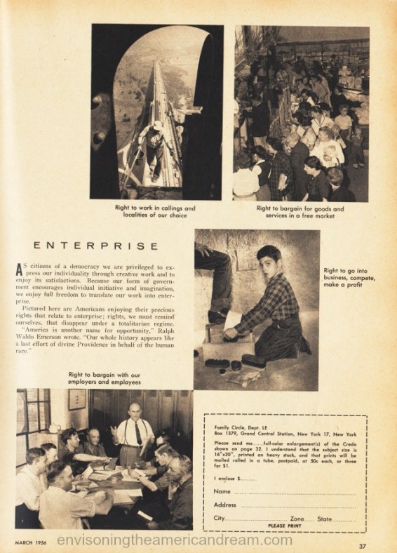 Article Freedom Foundation Credo Statements American Rights March 1956 Family Circle magazine Article Freedom Foundation Credo Statements American Rights March 1956 Family Circle magazine