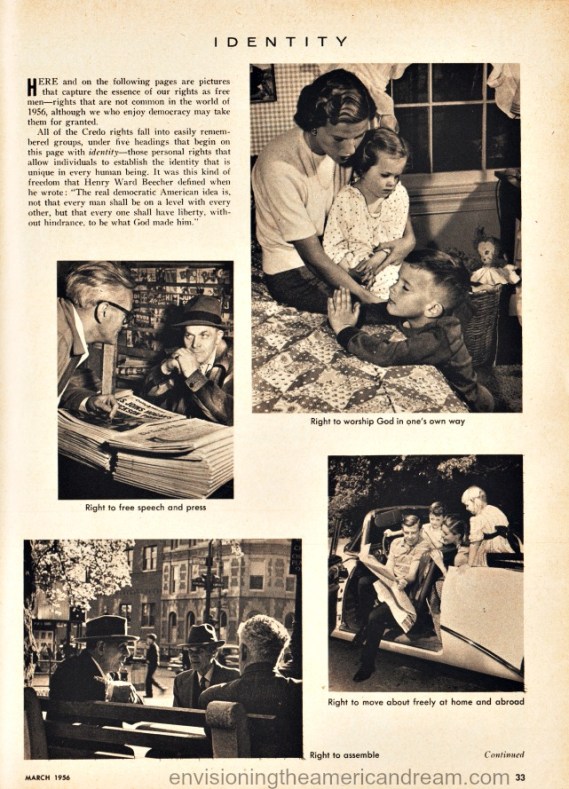 Article Freedom Foundation Credo Statements American Rights March 1956 Family Circle magazine Article Freedom Foundation Credo Statements American Rights March 1956 Family Circle magazine