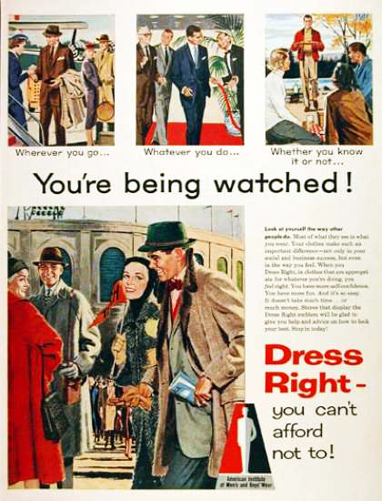 Vintage ad American Institute of Men's and Boy's Wear 1957 Fashion Illustration