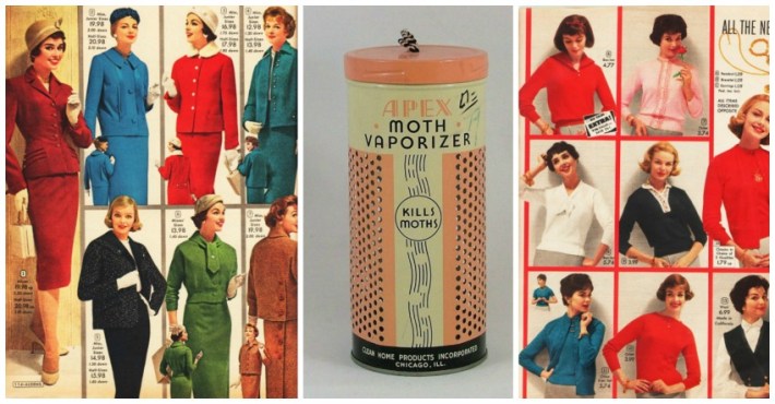 Vintage Fashion ads women 1950s and Moth Vaporizer