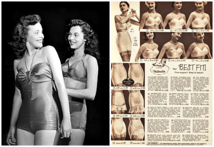 Vintage ad Maternity Girdles and Miss American contestants in swim suits 