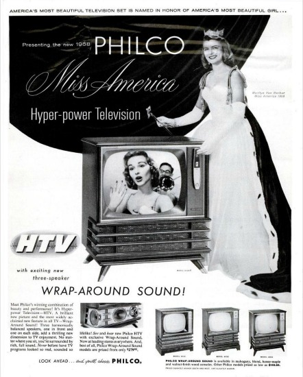 Vintage Ad for Philco TV featuring Miss America 