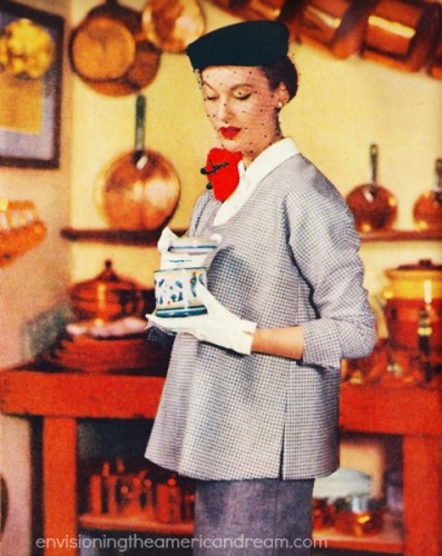 Pregnant woman maternity clothes 1950s