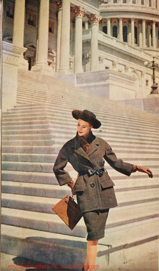 Vintage Fashion model Washington DC Capitol 1960