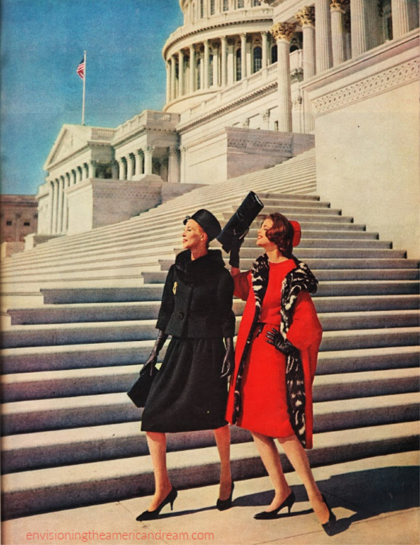 Vintage Fashion model Washington DC Capitol 1960