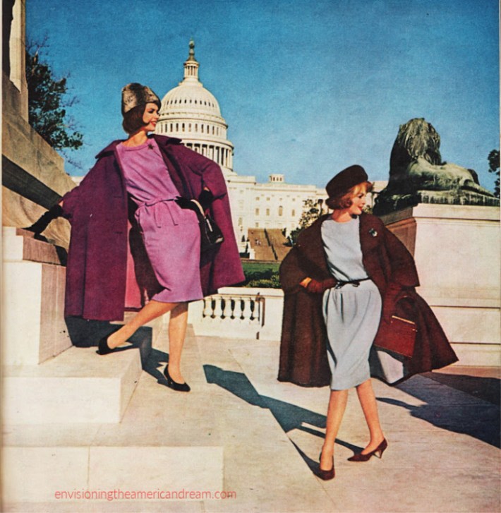 Vintage Fashion model Washington DC Capitol 1960