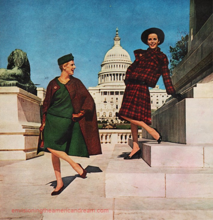 Vintage Fashion model Washington DC Capitol 1960