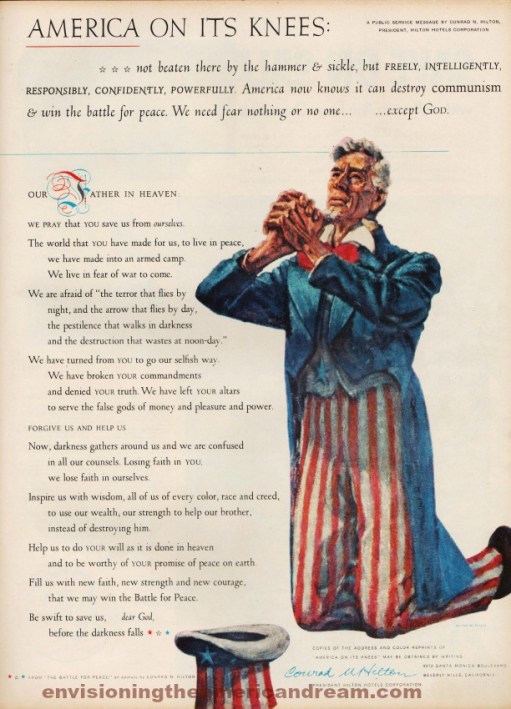 illustration Uncle Sam on his knees