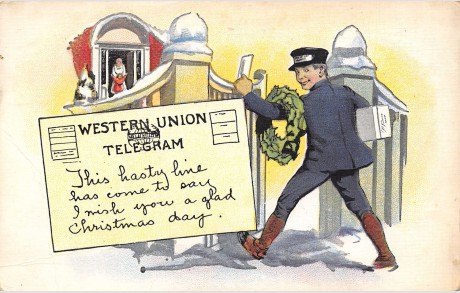 Vintage postcard Western Union Messenger Boy