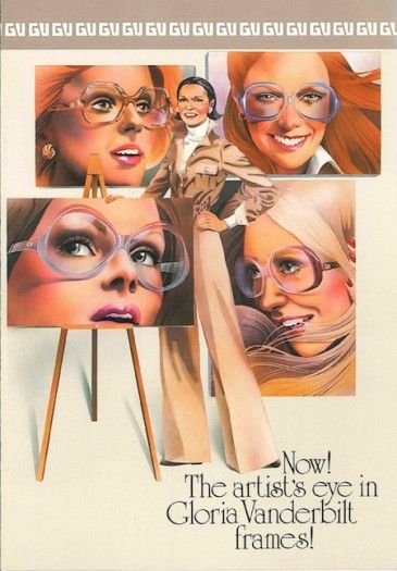 Vintage Gloria Vanderbilt Eye Glass Ad 1976