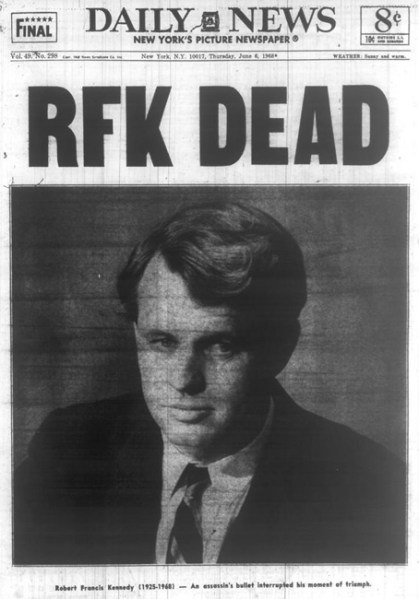 Newspaper RFK Dies