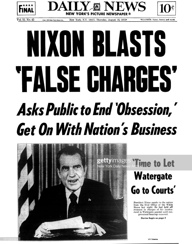 Nixon headline watergate 