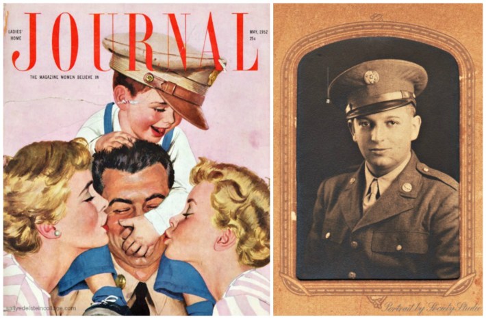WWII Soldier Al Parker illustration 1950s family