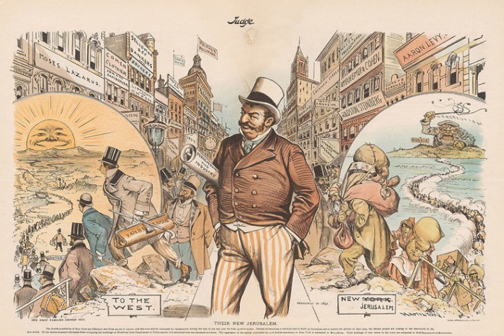 Vintage anti semitic and anti-immigration cartoon