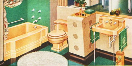 vintage yellow bathroom 1950s 