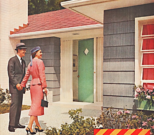 suburban house couple 1950s 