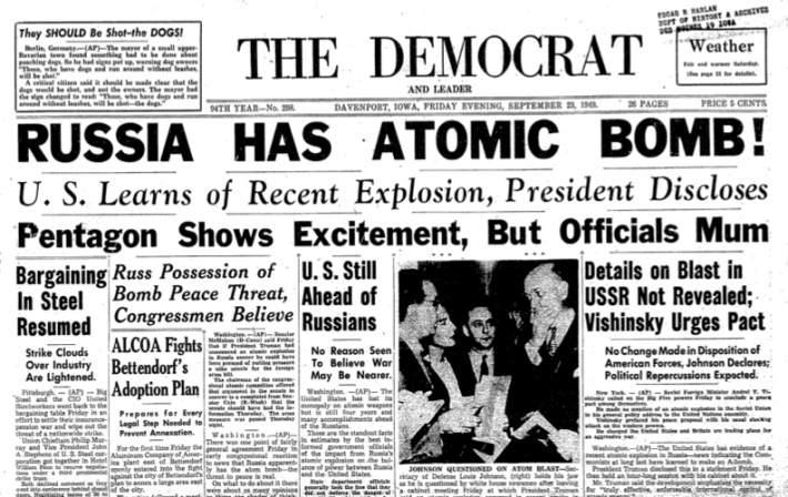 Headline Russia Has Atomic Bomb