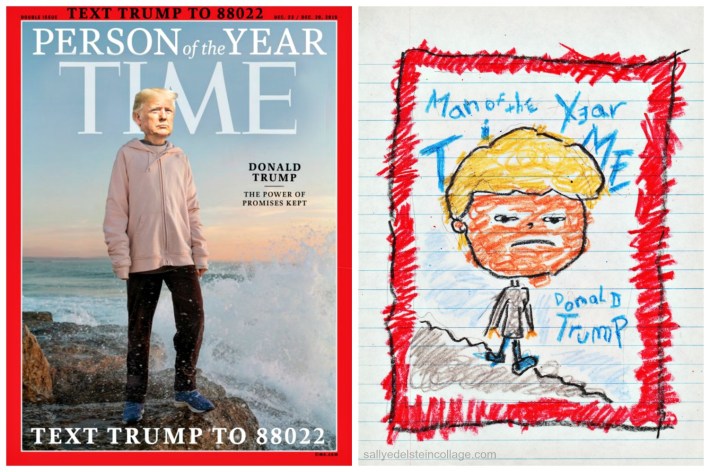 Doctored TIME's Person of the Year and child drawing of TRump