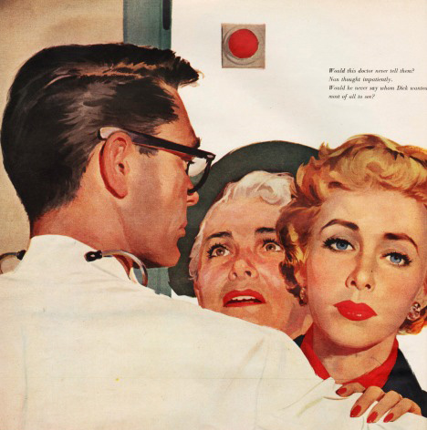 Vintage illustration Doctor 1950s 