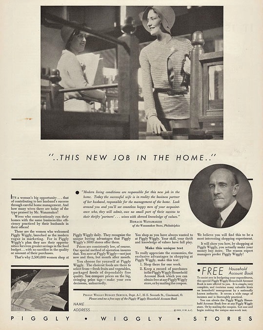 Vintage ad Piggly Wiggly 