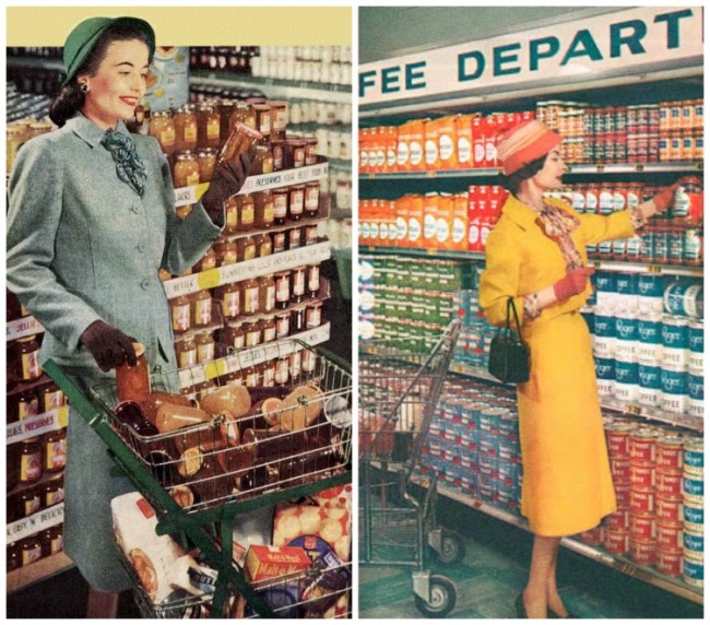 Vintage Housewives Shopping in Supermarkets Vintage housewives shopping supermarket