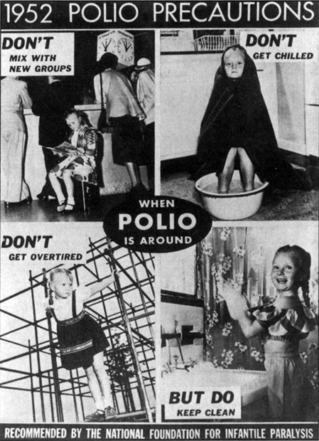 Vintage polio Precautions poster