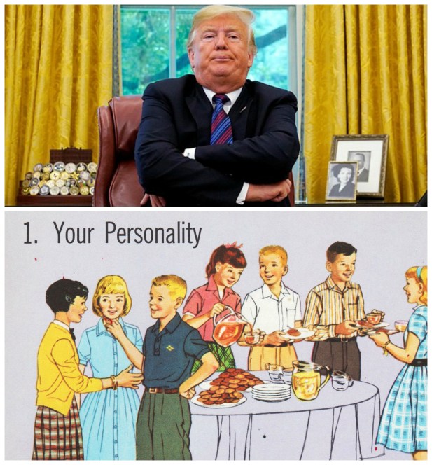 Trump childish and vintage childrens illustration 