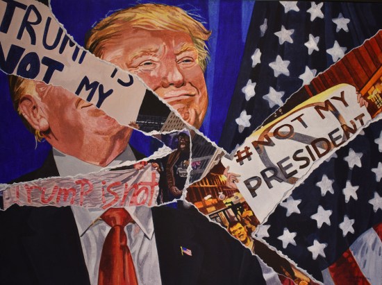Valerie Patterson "Not My President" 2016 Acrylic 24" x 30"