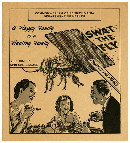 vintage anti fly campaign poster