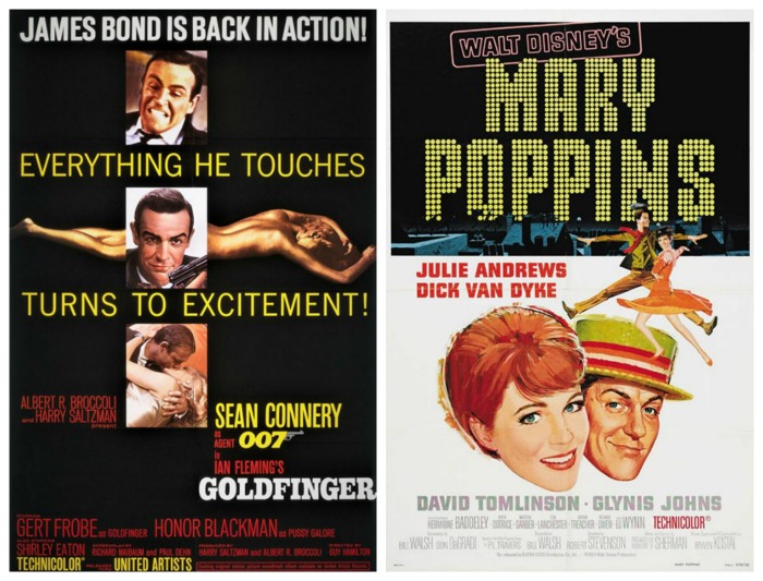 Movie Posters -Goldfinger and Mary Poppins 1964 