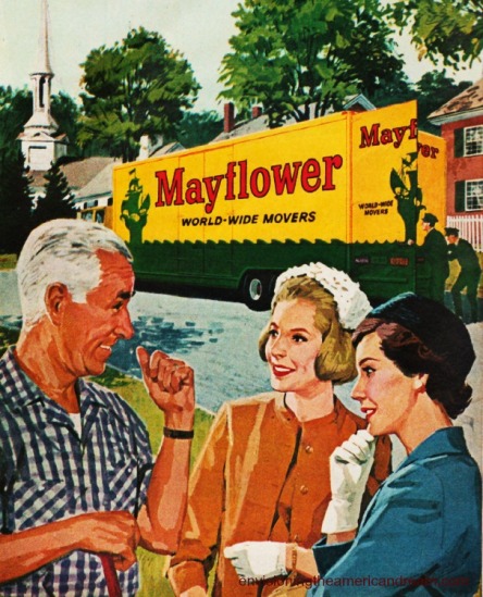 vintage illustration Mayflower Moving ad 1950s 