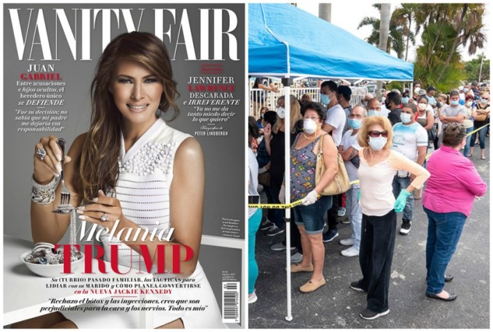 Melania Trump VF cover and Food lines foobanks 
