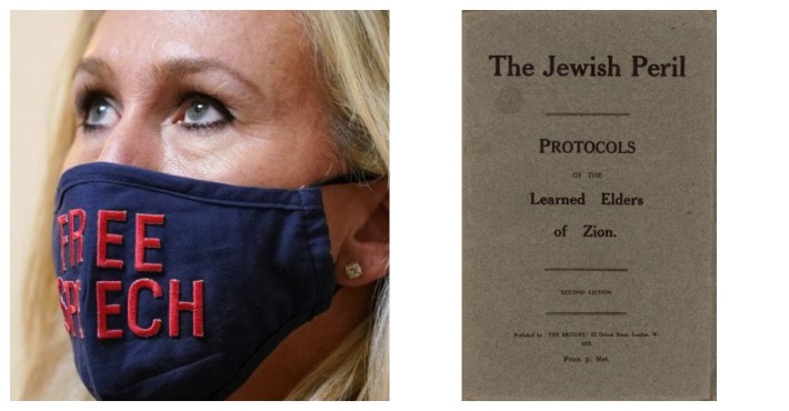 Marjorie Taylor Greene "The Jewish Peril Protocols Of the Learned Elders of Zion"