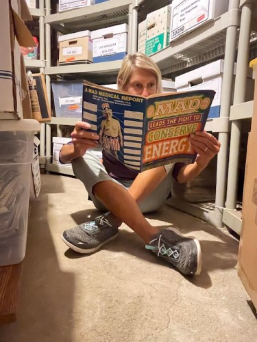 Sally Edelstein reading Mad