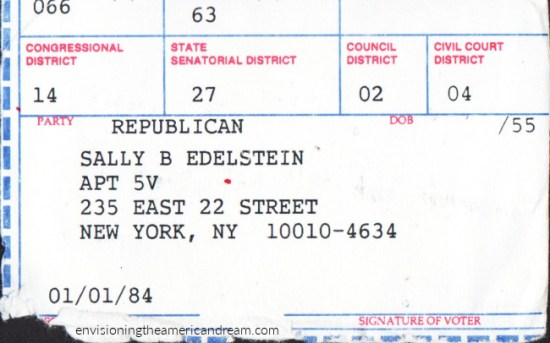 vintage voter registration card