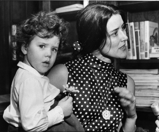 Pat Schroeder 1973 and her child