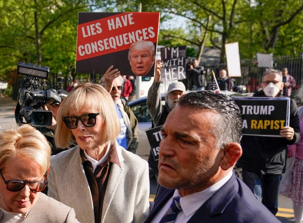 E. Jean Carroll outside Manhattan Court April, 2023